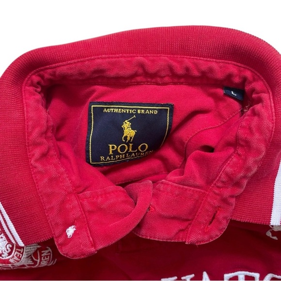 Polo Ralph Lauren Shirt Mens Large Shirt Red Blackwatch Big Pony - Discoloured - Picture 7 of 14